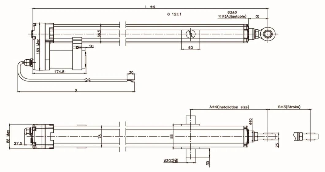 Factory Direct Wholesale 15000n Stroke 1000mm Heavy Duty Solar Tracking Linear Actuator