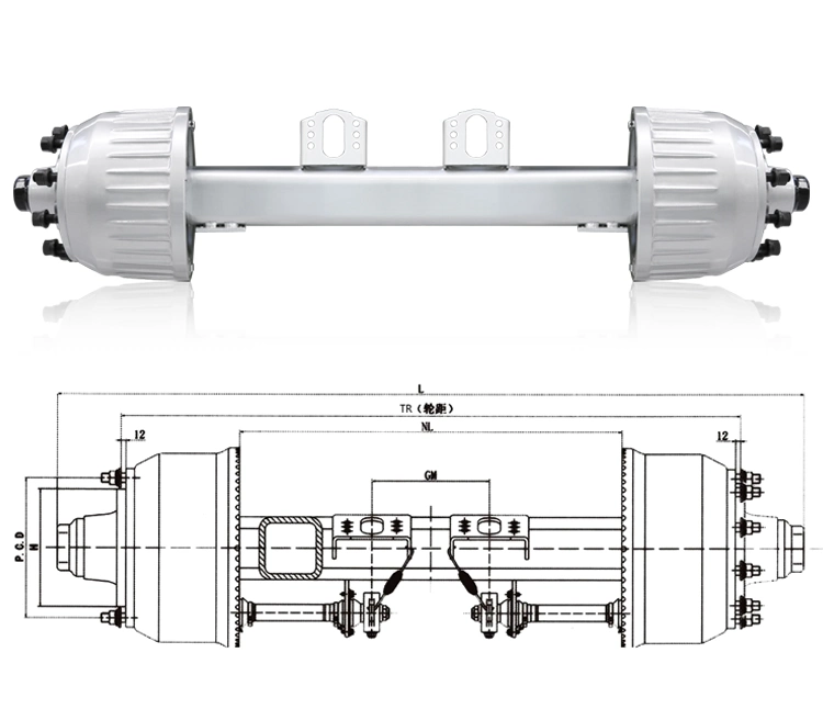 China Produces High-Quality Semi-Trailer Axles at Affordable Prices with Strong Load-Bearing Capacity