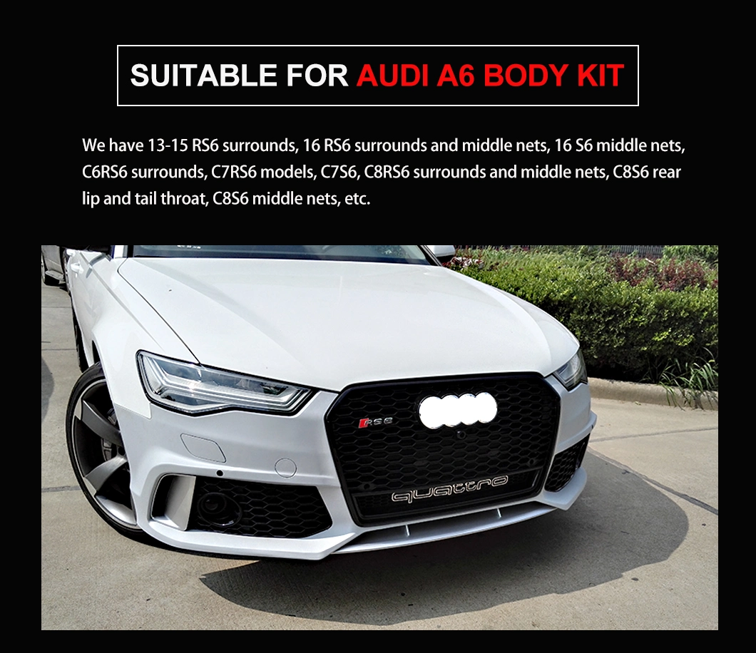 Factory Whole Sale Auto Body Kit Automotive Exterior Parts Accessories Car Front Bumper with Crystal Grille Tuning for Audi A4