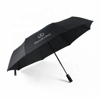  China Factory Rain Sun Outdoor Travel Volkswagen Land Rover Benz BMW Full Automatic Advertising 3 Folding Umbrella for Car