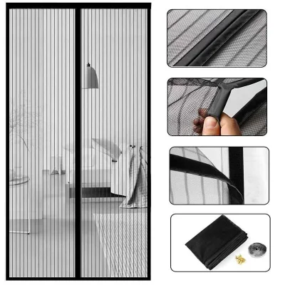 Magnetic Fly Insect Screen Door Screen Mesh Curtain Fits Door up to