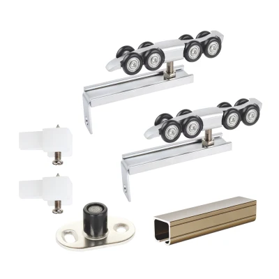 Hanging Sliding Door Balck Plastic Wheel Rollers and Door Track