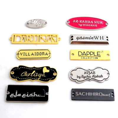  Professional Custom Printing/Embossed Clothing Metal Tag Label for Garment Accessories