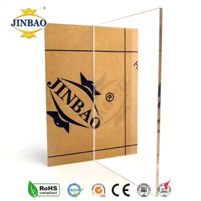  Jinbao 4mm 5mm 10mm Custom Decorative Laminate Price Rigid Perspex PMMA Glitter Glass Transparent Plastic Board Color Cast Clear Acrylic Sheet