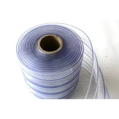 2mm Polar Grade Freezer Warehouse Clear Ribbed Transparent Blue PVC Strip Door Curtain for Cold Storage