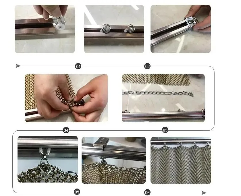 Chinese Wire Mesh/Metal Curtain with Slide Decorative Wire Mesh Metal Fabric Curtain