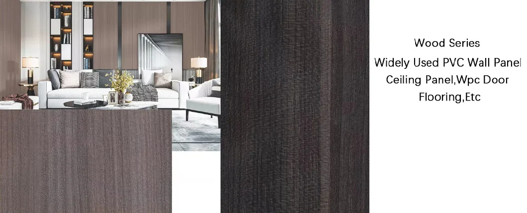 Grey Series Wood Grain Laminate Film PVC for Door Decorative Door Membrane Foil for Profile Wrapping