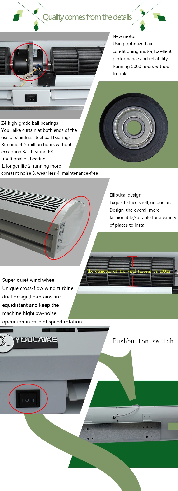 Wholesale Plastic Air Curtain for Doors with Size 900mm to 1800mm