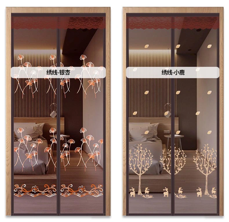 Magnetic Screen Door Curtain with Super Tight Self Closing Magnetic Seal and Full Frame Hook &amp; Loop Durable Polyester Glass Fiber Magnetic Screen Door Curtain