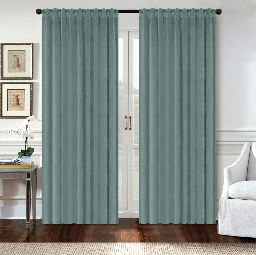 Bindi Fashion Flame Retardant Insulated Thermal Soundproof Luxury Gray Home Velvet Blackout Curtain for The Living Room