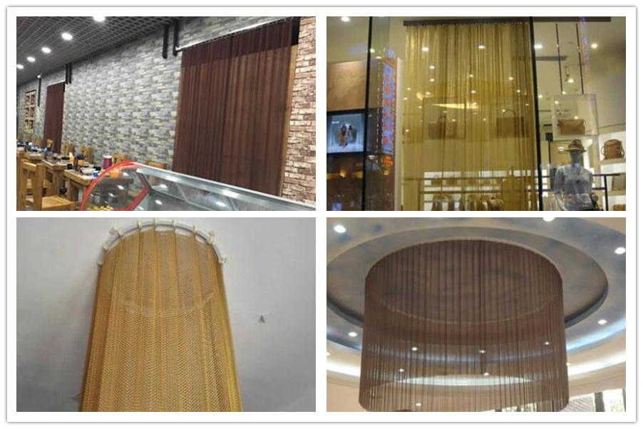 Sample Customization Black Color Metal Curtain Net for Restaurant Lounge Partition Decorative Chain Link Fence Mesh