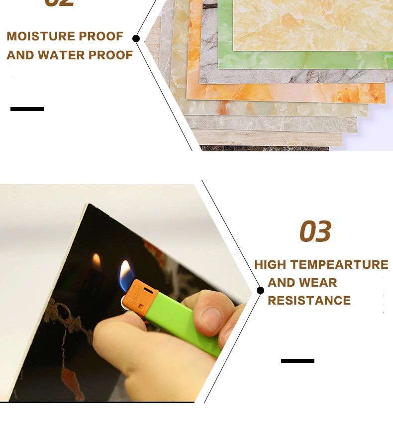 Ceiling Laminate Panel UV Coating Marble Sheet 3mm 4mm Plastic Marble PVC Sheet