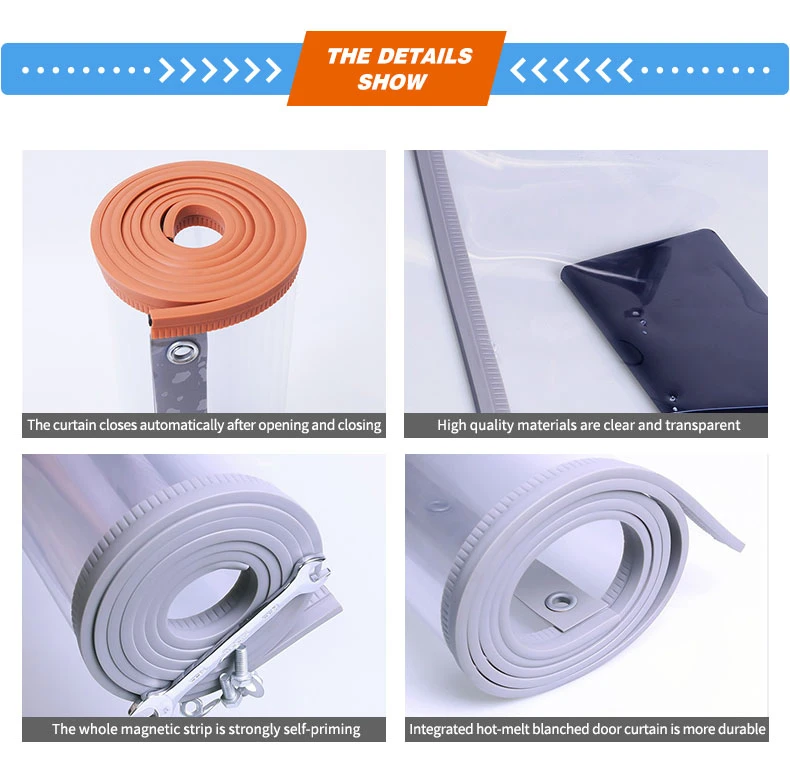 Finished Flexible Soft Transparent Self-Priming PVC Plastic Magnetic Strip Door Curtain