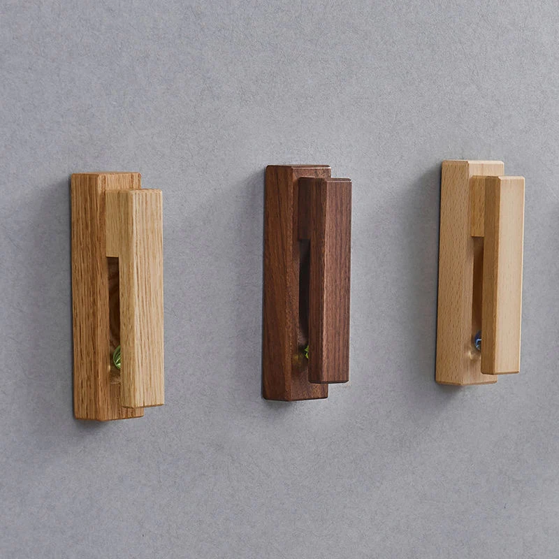 Solid Wood Beech and Black Walnut Coat Hooks Stick Wall Hangers