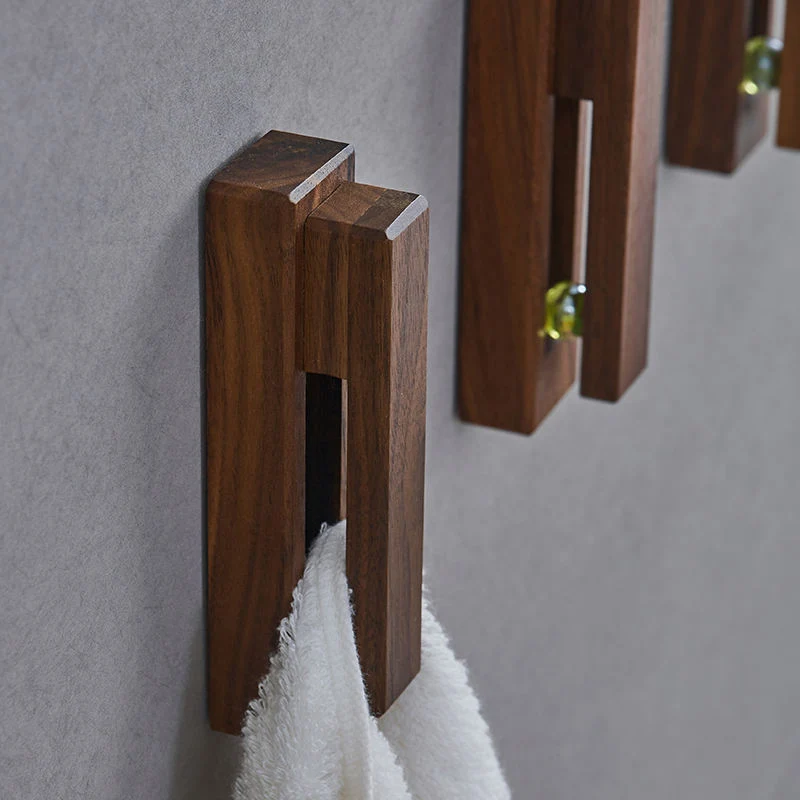 Solid Wood Beech and Black Walnut Coat Hooks Stick Wall Hangers