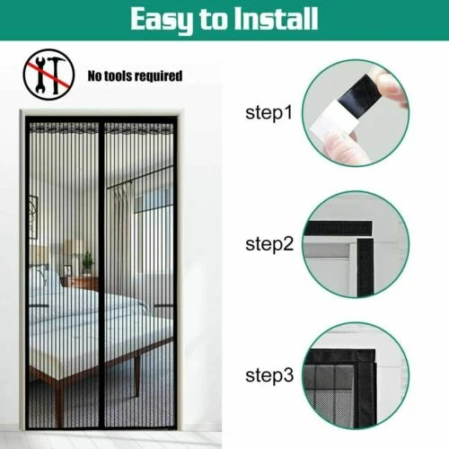 Strong Magnets Magnetic Screen Door with Heavy Duty and Mesh Curtain Transparent