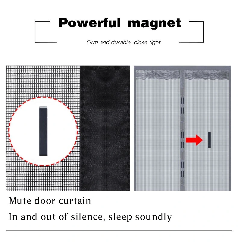 Isolated From Mosquitoes Magnetic Screen Door Curtain Fire Retardant Glass Fiber Screen Door Curtain