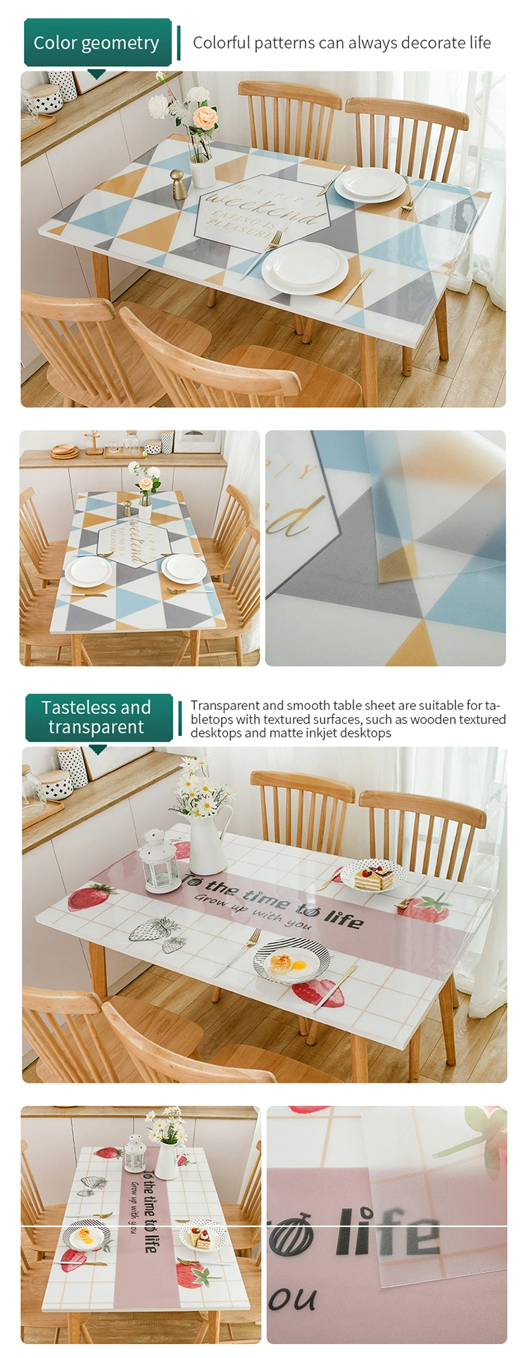 Wholesale Best Sell Super Clear PVC Crystal Table Cloth Plastic Table Cover