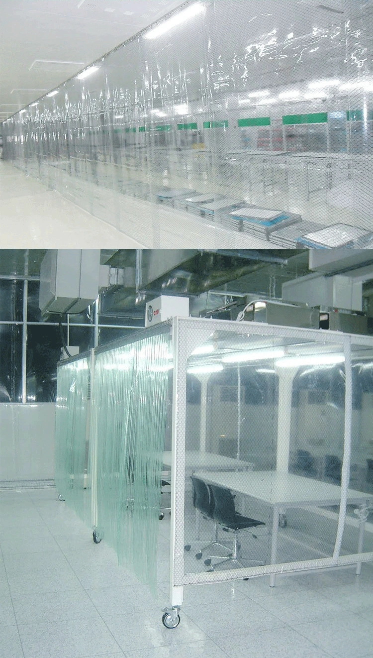 Cleanroom Industry Work Black Grid Honeycomb Mesh Clear Antistatic ESD PVC Curtain