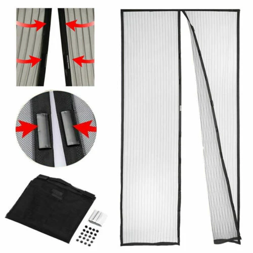 Magnetic Screen Door Mesh Curtain Durable Heavy Duty Mosquito Net Bug