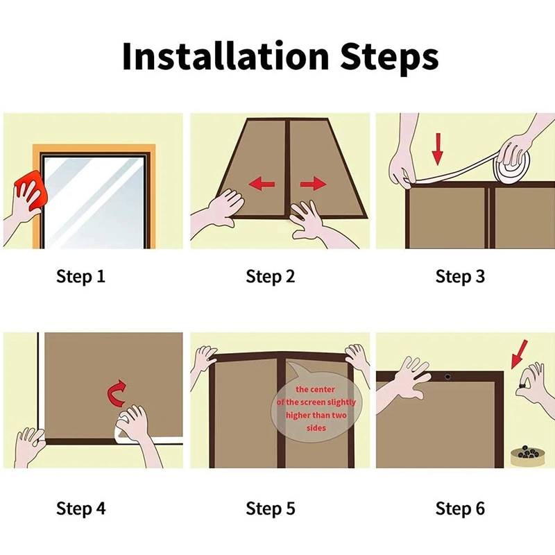 Magnetic Screen Door Reinforced Fiberglass Mesh Magnet Door Self Sealing-Keep Bugs out