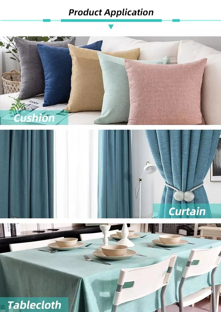 New Manufacturer Direct Selling Custom Modern Simple Living Room Bedroom Hotel Engineering Solid Color Curtains Coarse Linen Curta