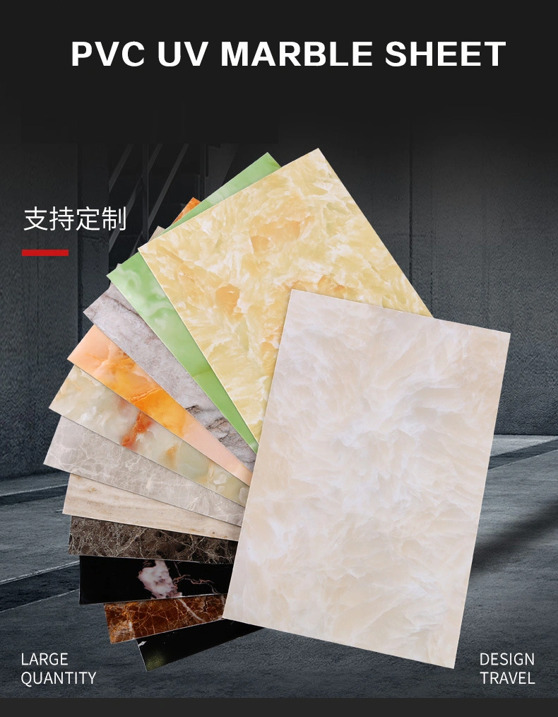 Ceiling Laminate Panel UV Coating Marble Sheet 3mm 4mm Plastic Marble PVC Sheet