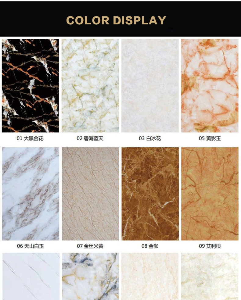 Ceiling Laminate Panel UV Coating Marble Sheet 3mm 4mm Plastic Marble PVC Sheet