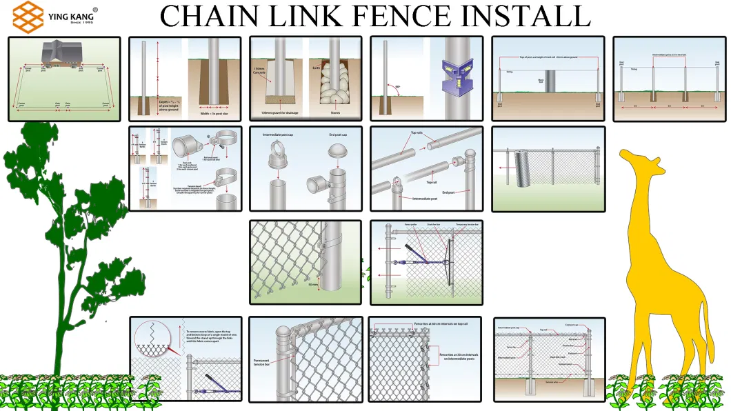 Yingkang Fence Chain Link Fence Cyclone Fence Hurricane Fence Diamond-Mesh Fence