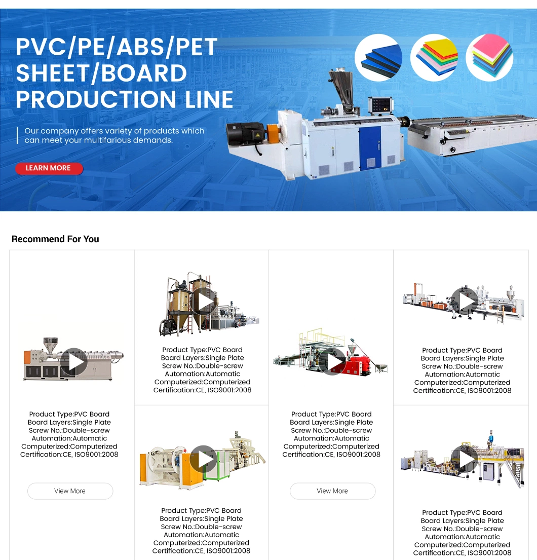 Meetyou Machinery PVC PE ABS Pet PVC Sheet for Door Production Line Factory PMMA Plastic Sheet Production Line China Fulli Automatic Plastic Washing Line