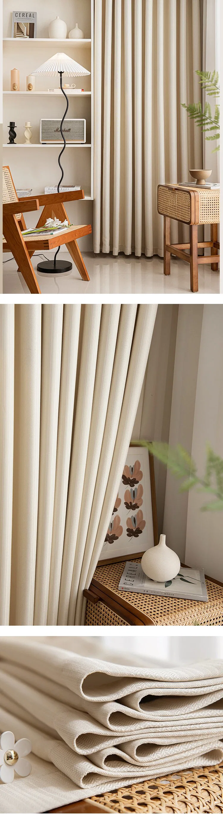 Simple and Beautiful Double-Sided Plain Yaniyafuni Jacquard Blackout Curtain Can Be Flame Retardant for Hotel Project, and The Q