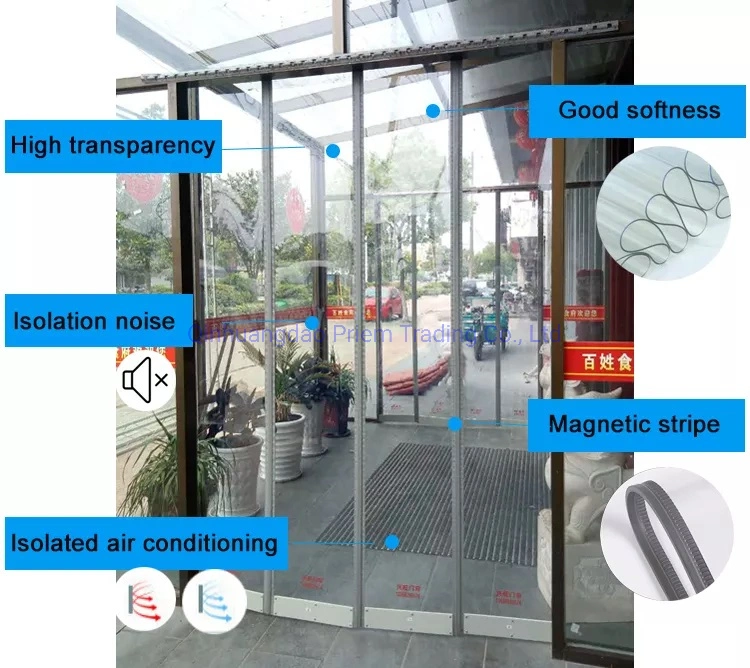 Magnetic Self-Priming Transparent PVC Soft Door Curtain