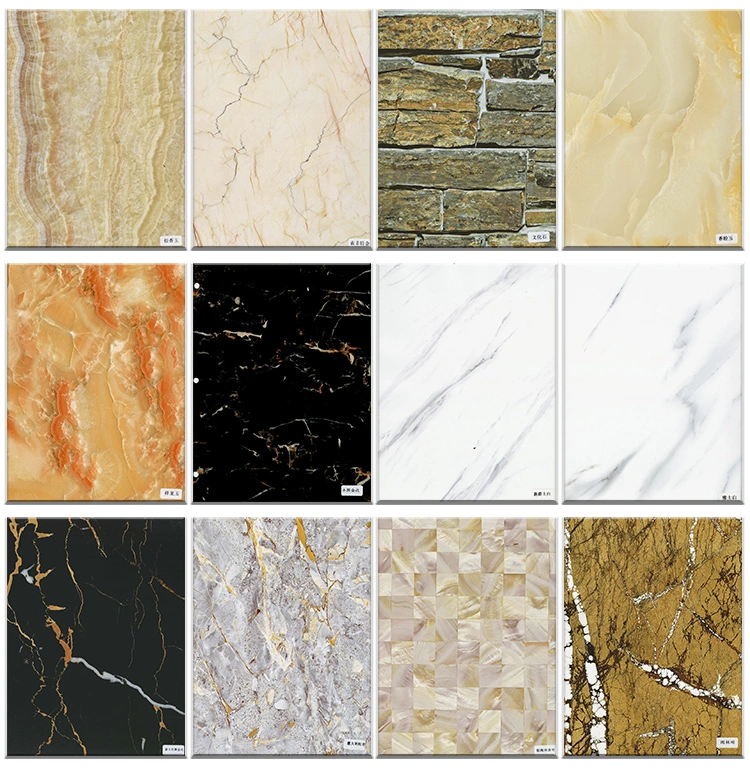 Wall Panel Decorative Cultured Faux Artificial Thin Laminate UV PVC Marble Plastic Sheet