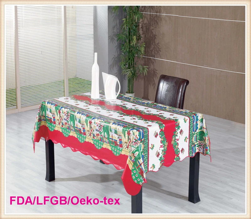 PVC Printed Tablecloth with Christmas Style (TJ0760)