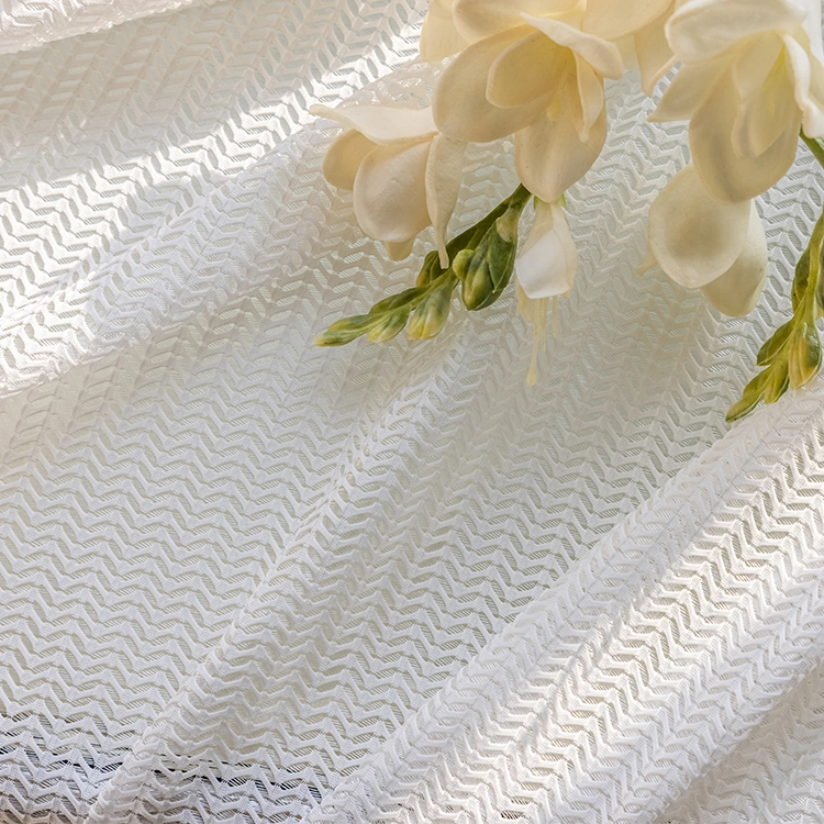 Factory Stock Cheap Simple Fish Bone Sheer Curtains