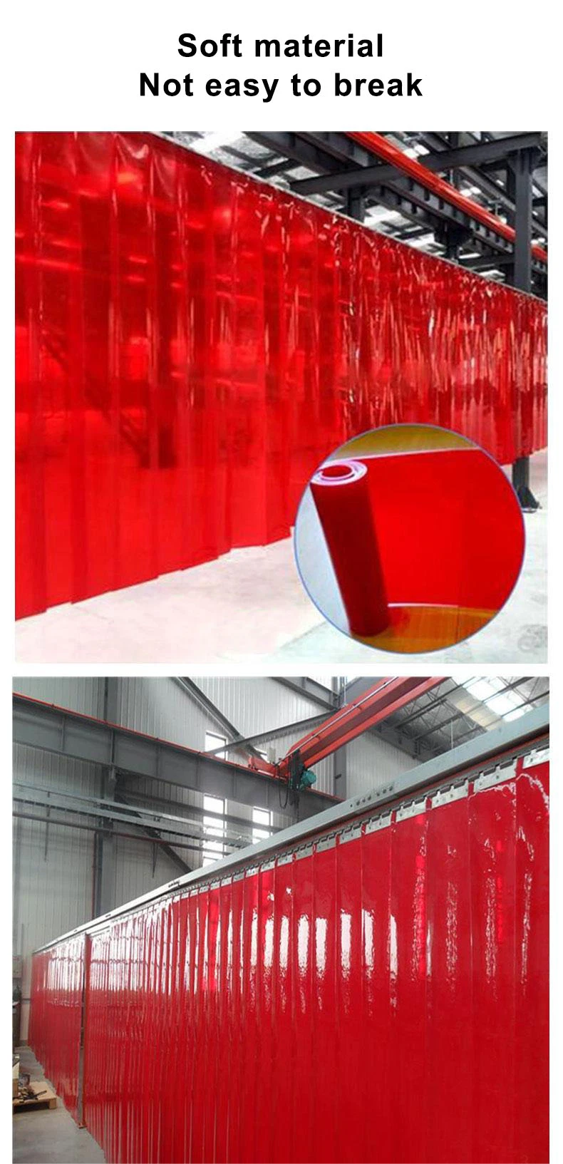 Outdoor Clear Soft Hydrophilic Plastic Fire Resistant PVC Strip Curtain