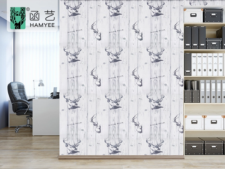 PVC Self Adhesive Wallpaper Furniture Renovation Stickers Waterproof Cabinets Wardrobe Door Wood Decorative Film