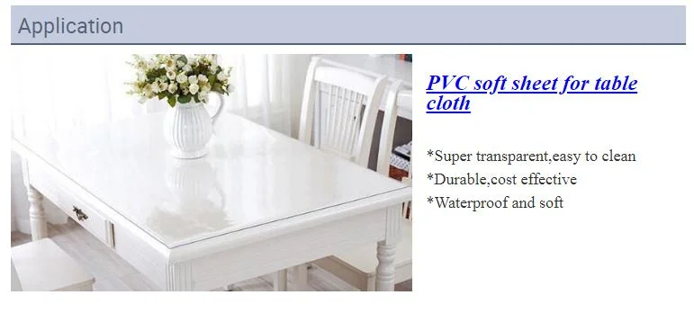 Top Leader 0.1-1.5mm Super Clear Soft PVC Sheet for Table Cloth