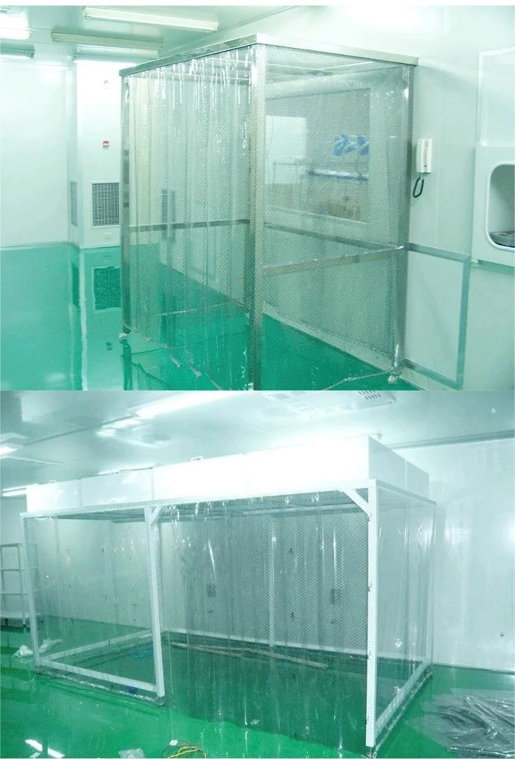 Cleanroom Industrial Door 0.3mm Thickness Clear Grid Antistatic ESD PVC Grid Curtain