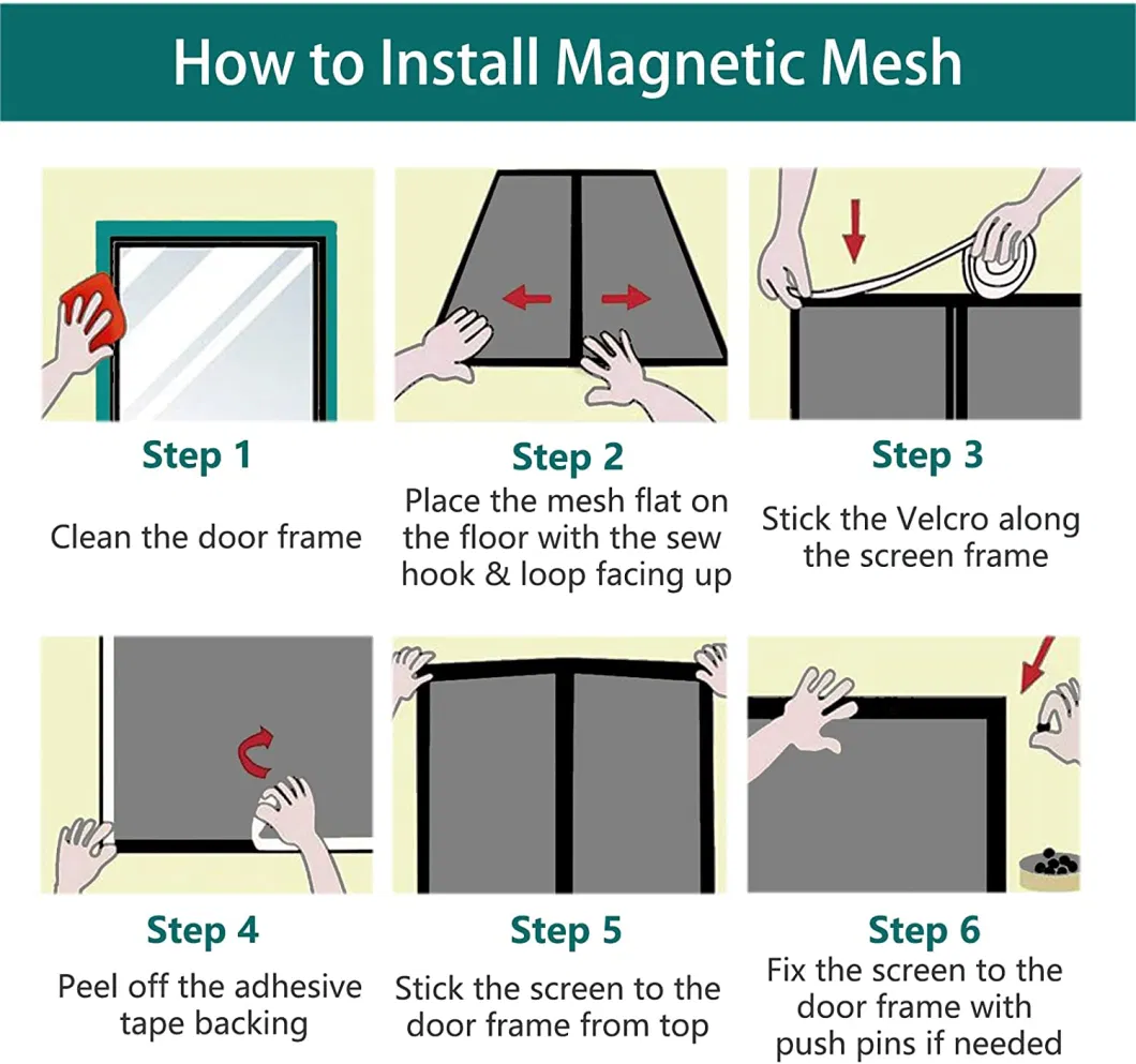 Magnetic Screen Door Curtain for Anti Mosquito Window Screen Mesh Net Curtain