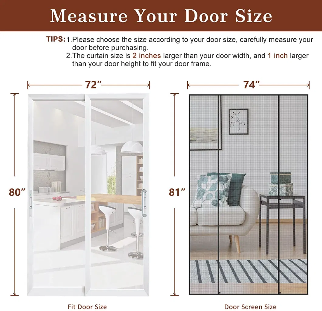 Magnetic Screen Door Curtain for Anti Mosquito Window Screen Mesh Net Curtain