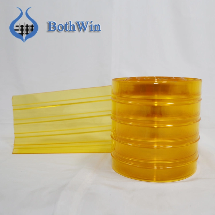 Anti Insect Yellow Ribbed Plastic Curtain