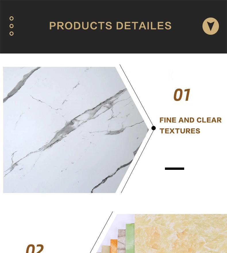 Ceiling Laminate Panel UV Coating Marble Sheet 3mm 4mm Plastic Marble PVC Sheet