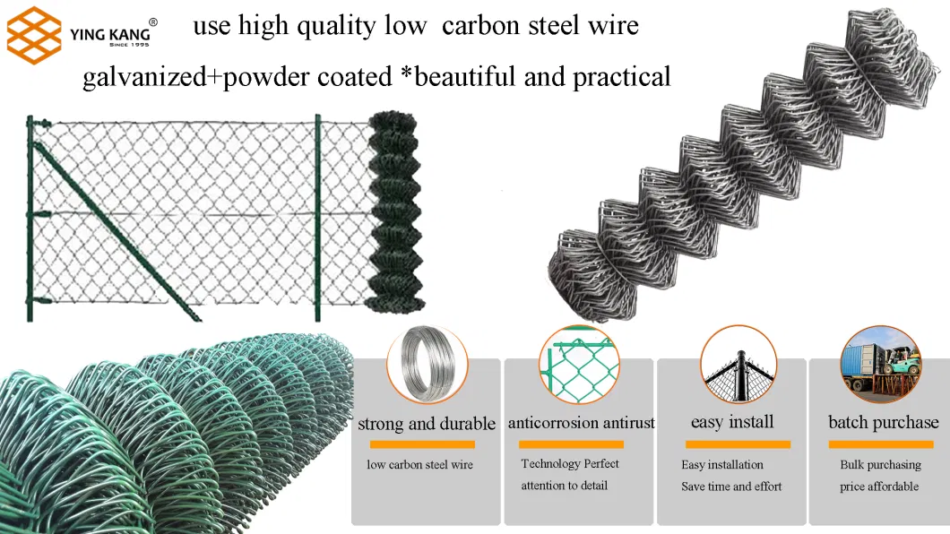 Yingkang Fence Chain Link Fence Cyclone Fence Hurricane Fence Diamond-Mesh Fence