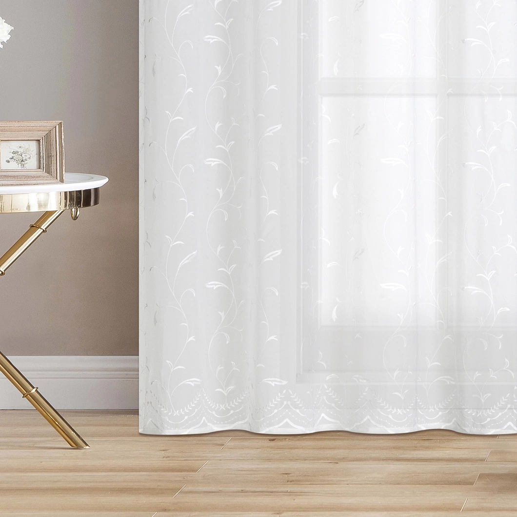 Polyester Curtain Sheer Curtains for Living Room Chinese Manufacturer Embroidery Sheer Fabric