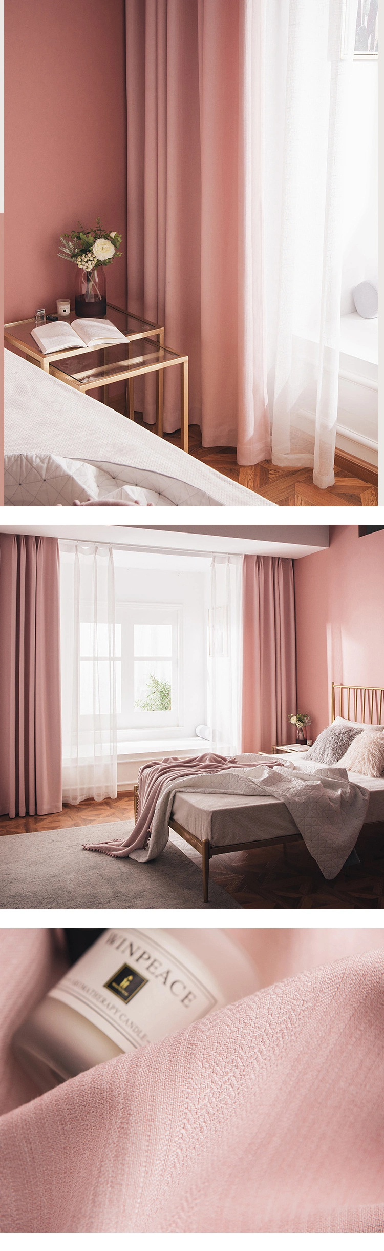 Simple and Beautiful Double-Sided Plain Yaniyafuni Jacquard Blackout Curtain Can Be Flame Retardant for Hotel Project, and The Q