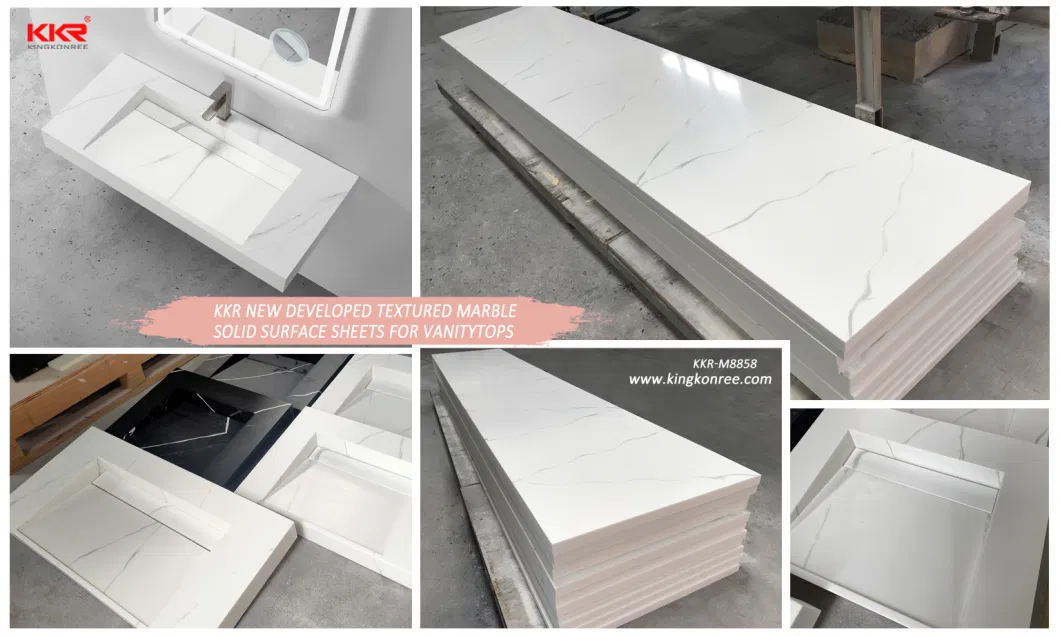 Artifcical Stone Solid Surface Carrara Stone Sheet for Kitchen Countertop