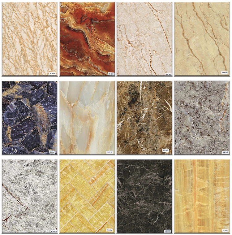 Wall Panel Decorative Cultured Faux Artificial Thin Laminate UV PVC Marble Plastic Sheet