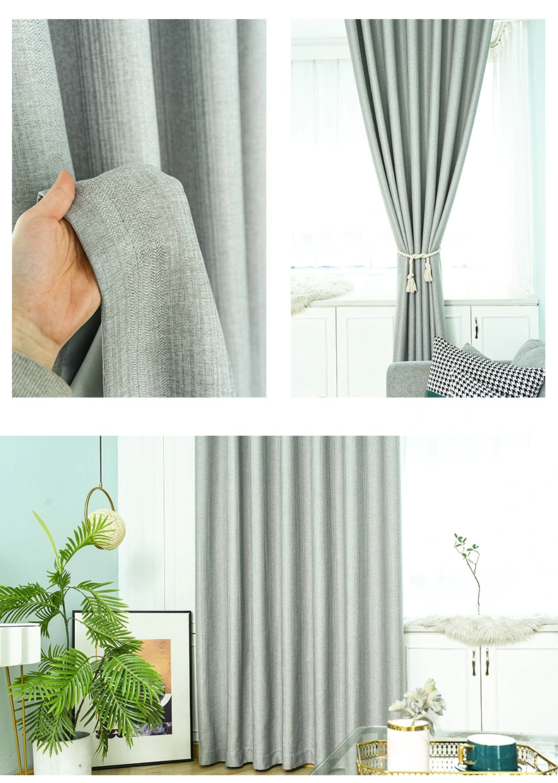 Simple and Beautiful Double-Sided Plain Yaniyafuni Jacquard Blackout Curtain Can Be Flame Retardant for Hotel Project, and The Q