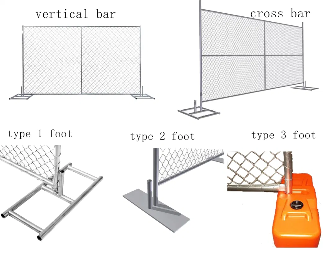 6FT X 8FT Galvanized Chain Link Temporary Fence Remove Fence Garden Fence Wire Mesh Fence Outdoor Fence